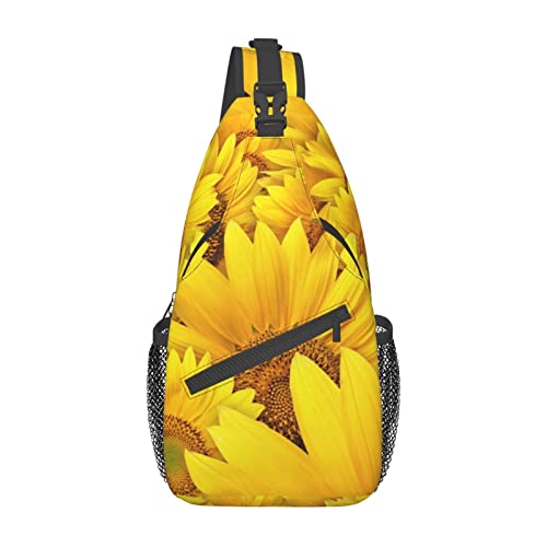 Sunflowers Casual Messenger Bag Herren Hüfttasche Brusttasche One Shoulder Sling Rucksack Reisen und Wandern, Schwarz, Einheitsgröße von PSVOD