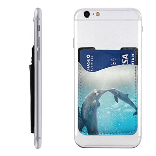 Winter The Delphin Handy-Kartenhalter, PU-Leder, Kreditkarten-Ausweis-Tasche, 3 m selbstklebende Hüllen für alle Smartphones, Weiss/opulenter Garten, Einheitsgröße von PSVOD