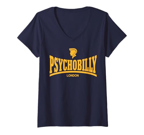 Damen Psychobilly - London T-Shirt mit V-Ausschnitt von PSYCHOBILLY
