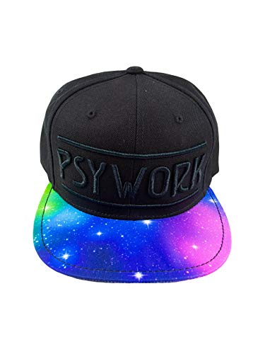 PSYWORK Schwarzlicht Black Cap Neon Psychedelic Universe, Schwarz von PSYWORK