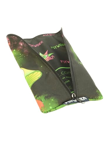 PSYWORK Schwarzlicht Stifttasche Etui Neon Redmoon Mushroom UV-aktiv fluoreszierend Federmappe von PSYWORK