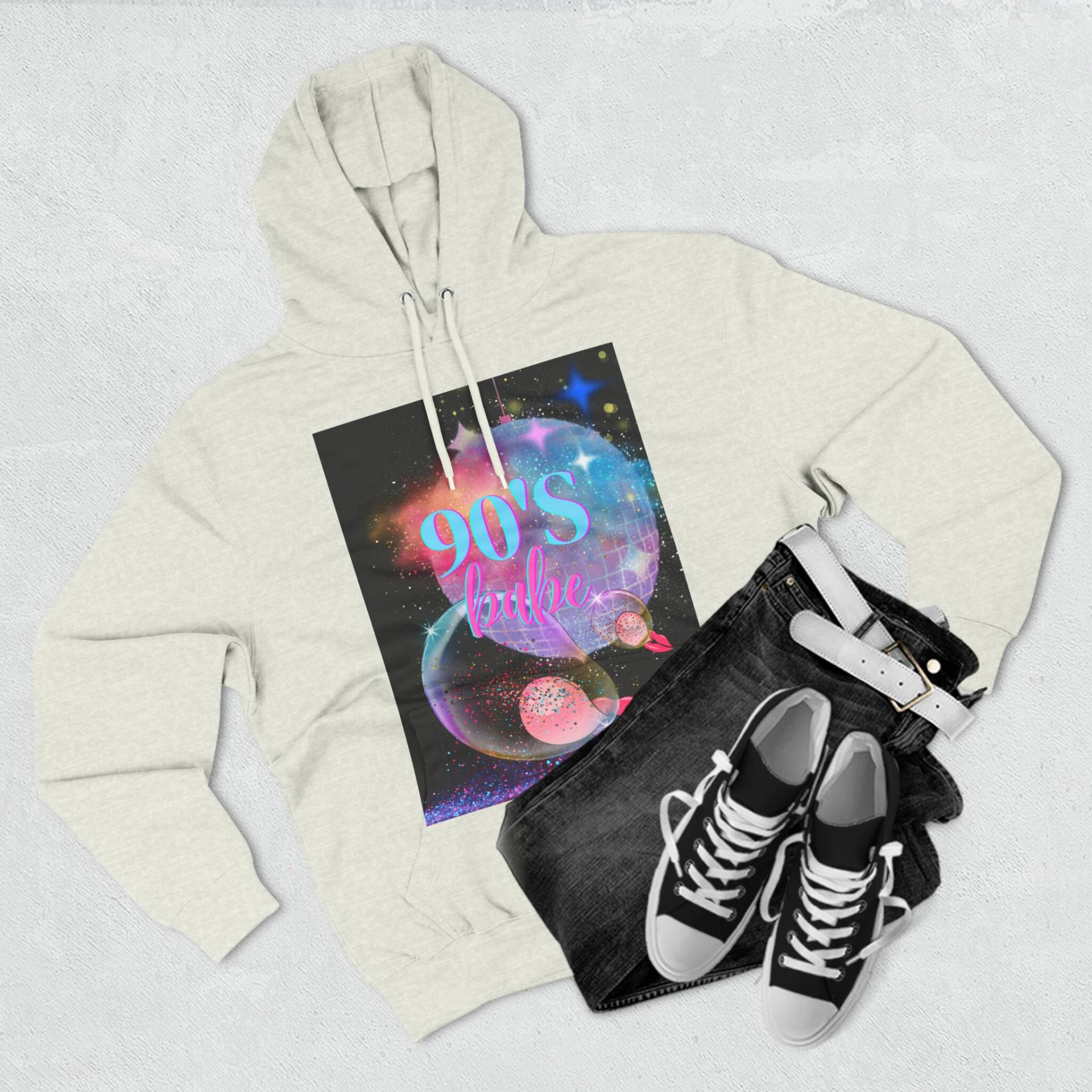 90Er Jahre Babe Fleece Hoodie Valentinstag Geschenk Shirt Disko Geschenkidee Für Sie von PSdotGraphicDesign