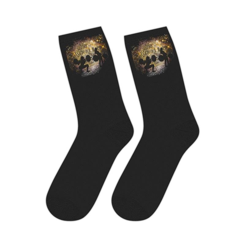 Mädchen Die Heben, Socken, Gym, Fitness, Passen, Gewichte Geschenkidee, Glitzer, Gold, Mädchenhaft von PSdotGraphicDesign