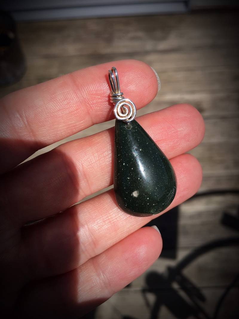 sterling Silber Frankfurter Grün Anhänger sterling Silber Frankfurter Grün Anhänger von PStoneCreations