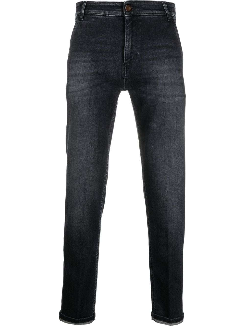 PT Torino Straight-Leg-Jeans mit Logo-Patch - Schwarz von PT Torino