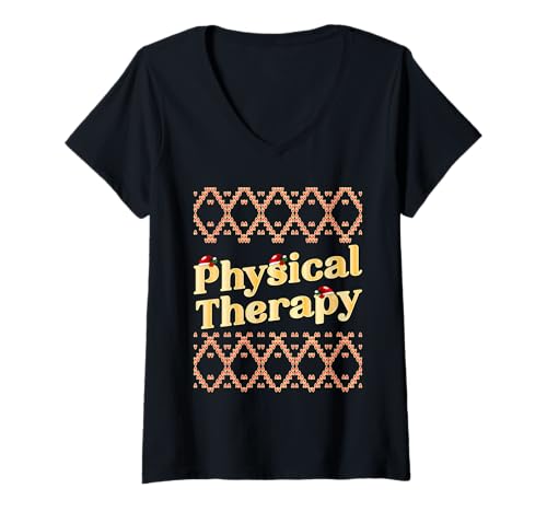 Damen Weihnachten Physiotherapie Physiotherapeuten T-Shirt mit V-Ausschnitt Damen Weihnachten Physiotherapie Physiotherapeuten T-Shirt mit V-Ausschnitt von PTA Physical Therapist PT Physical Therapy