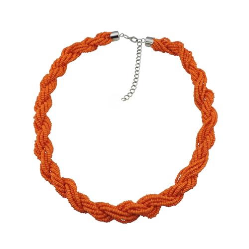 Kurze Halskette mit geflochtenen Perlen im Boho-Stil für Damen und Mädchen, Metall Kurze Halskette mit geflochtenen Perlen im Boho-Stil für Damen und Mädchen, Metall von PTATT