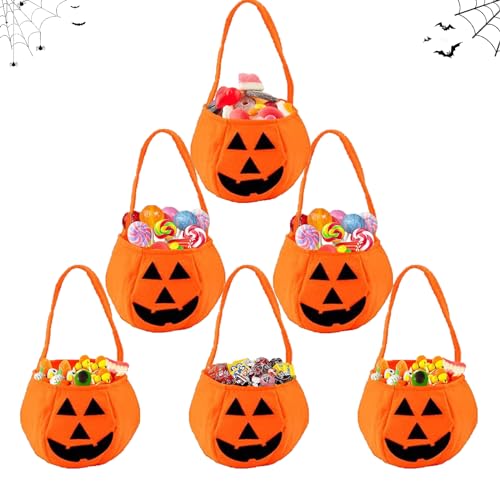 PTBWS 6 Stück Halloween Kürbis Candy Bag,Kürbis Sammeltasche,Trick or Treat Taschen,Halloween Kürbistasche,Kürbis-Süßigkeiten-Handtasche, für Halloween-Partys und Urlaubsdekorationen. PTBWS 6 Stück Halloween Kürbis Candy Bag,Kürbis Sammeltasche,Trick or Treat Taschen,Halloween Kürbistasche,Kürbis-Süßigkeiten-Handtasche, für Halloween-Partys und Urlaubsdekorationen. von PTBWS