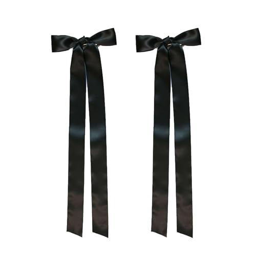 PTILSERY 2 x Haarspangen in Schleifenform, langes Band, Schleife, Frühlings-Haarspange, Hochzeits-Haarspange für Damen, Pferdeschwanz-Haarspange von PTILSERY