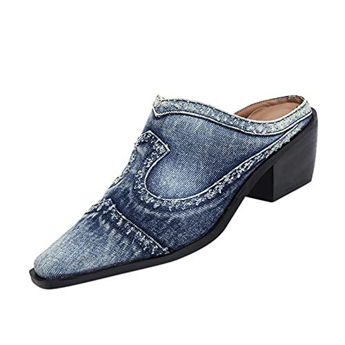 77 Onlineshop Schuhe Damen Lässige Sommer-Frauen-Mode-Denim-Strand-Slip-On-Hausschuhe Atmungsaktive Fersen-Frauenhausschuh Tennis Schuhe Damen von PTLLEND