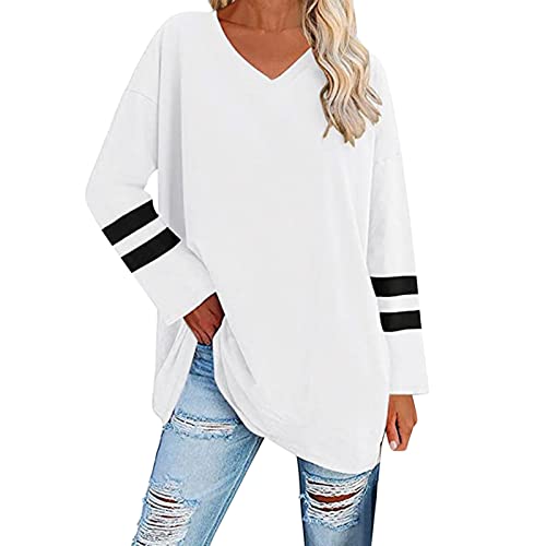 Blusen Kurzarm Damen Damen Langarmshirt Baumwolle Damen T-Shirt Sommer Kurzarm Rundhals Casual Oberteile Baumwoll Basic Tops Shirt Blusen Tuniken Langarmshirts T-Shirts Tops von PTLLEND