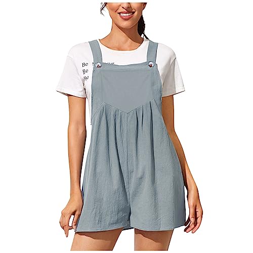 Lack Kleider Sexy Damen-Overalls, lässig, locker, ärmellos, verstellbare Träger, Latz, weites Bein, Overall mit Taschen, Shorts Jumpsuit Overall Damen von PTLLEND