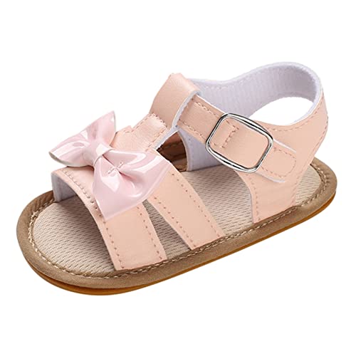 PTLLEND Baby Sandalen 19 Frühling und Sommer Kinder Kleinkind Schuhe Jungen und Mädchen Sandalen flacher Boden leichte Schnalle offener Zeh bequem süß Schleife Turnschuhe Mädchen von PTLLEND