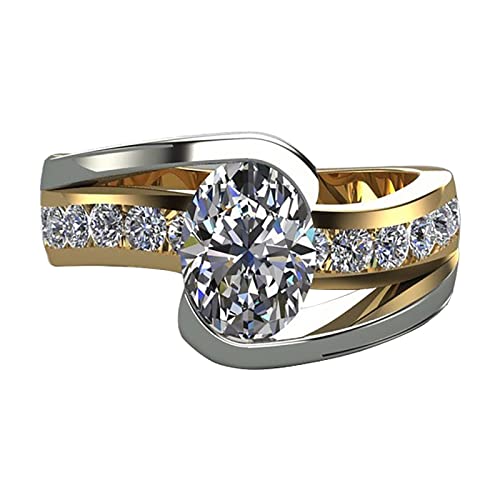 PTLLEND Gürtel Ringe Zirkon-Licht-Ring-weißer Ring-Index-Luxusmode-Ring-Finger-weibliche Mode-Persönlichkeits-Ringe Polster Für Ringe (SilverC, One Size) von PTLLEND