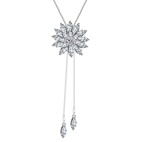 PTLLEND Halskette Echt Silber Mode Long Fringe Diamond-Mode Wild Halsketten Anhänger Mehrere Ketten Damen (Silver, One Size) von PTLLEND