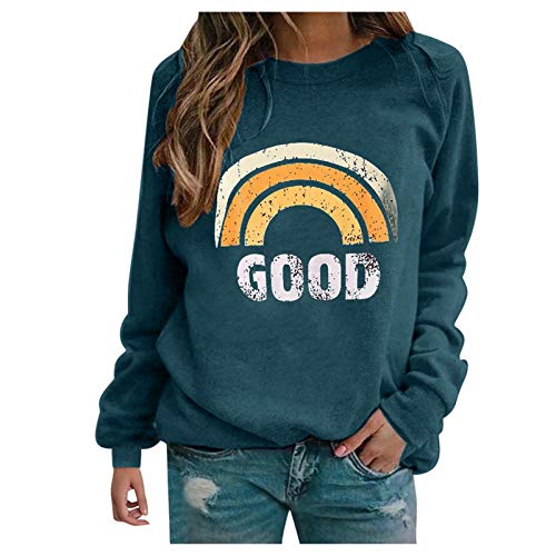 PTLLEND Overzised T Shirt Frauen Women's Hoodie Long Sleeve Pullover Large Sizes Hip Hop Pullover Tops Crew Neck Sweatshirt Women Without Hood Teenager Girls Vintage Hoodies Long Sleeve Tops Top Wi von PTLLEND