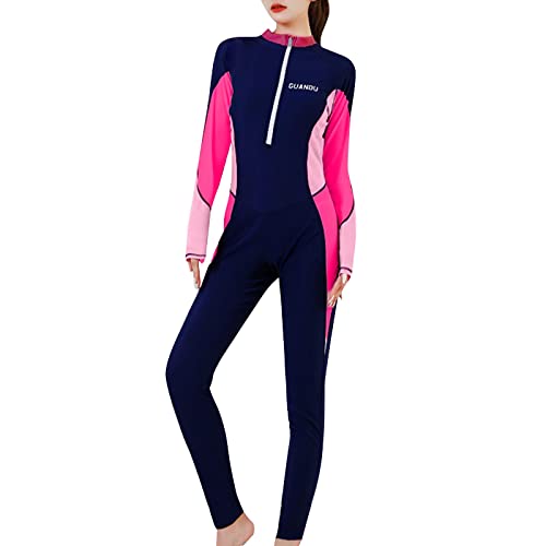 PTLLEND Schwimmanzug Damen Lang Sport-Badeanzug für Damen, langärmelige Hose, schmaler Badeanzug Badeanzug Damen Bauchweg 46 von PTLLEND