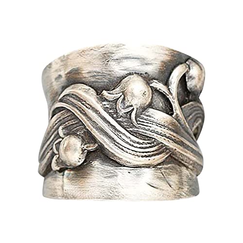 PTLLEND Tier Ringe Muttertag Türkise Natürliche Diamanten Ring Silberringe Herren Ringe 25 (E, One Size) von PTLLEND