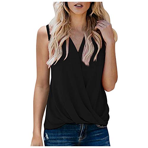 Tops für Damen Damen T Shirts Sommer Top Mit Reissverschluss Vorne Longsleeve Damen Sexy Oversize Tshirt Damen Damen Tank Top Sommer Spaghetti Tops Ärmellose V-Ausschnitt Shirt Casual Ver von PTLLEND