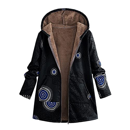 PTLLEND Winterjacke mit Kapuze, Damen Zip Hoodies, Jacken, nachhaltige Jacke, dicke Übergangsjacke, warmer Parka, modische Collegejacke, Funktionsjacke, Outdoor Softshell Jacken für Mädche von PTLLEND