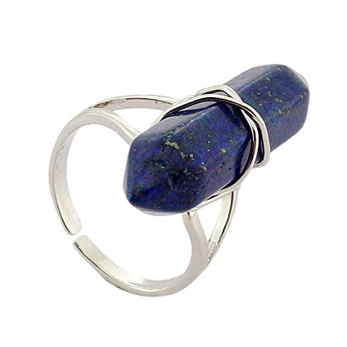 PTLLENDer Ringe Kette Ring-offener Ring Mode-Edelstein-raue Ringe Ringhefter Ringe (B, One Size) von PTLLEND