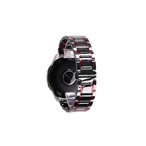 20mm 22mm 24mm Stahlkeramikarmband for Samsung Galaxy Watch4 5 40mm 45 44mm Pro Amazfit Gts Uhrenarmband Armband for Huawei Ersatzuhrenarmband (Color : Black and red, Size : 20mm) von PTLYE