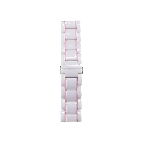 20mm 22mm 24mm Stahlkeramikarmband for Samsung Galaxy Watch4 5 40mm 45 44mm Pro Amazfit Gts Uhrenarmband Armband for Huawei Ersatzuhrenarmband (Color : White and pink, Size : 20mm) von PTLYE