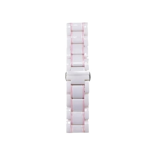 20mm 22mm 24mm Stahlkeramikarmband for Samsung Galaxy Watch4 5 40mm 45 44mm Pro Amazfit Gts Uhrenarmband Armband for Huawei Ersatzuhrenarmband (Color : White and pink, Size : 24mm) von PTLYE