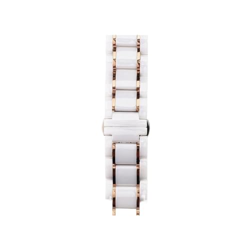 20mm 22mm 24mm Stahlkeramikarmband for Samsung Galaxy Watch4 5 40mm 45 44mm Pro Amazfit Gts Uhrenarmband Armband for Huawei Ersatzuhrenarmband (Color : White and rose gold, Size : 20mm) von PTLYE