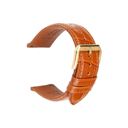 PTLYE Lederarmband, Schnellverschluss, Uhrenarmband, Armbänder, Gürtel, Ersatz for 18–24 mm Uhrenarmbänder (Color : Light Brown G, Size : 22mm) von PTLYE