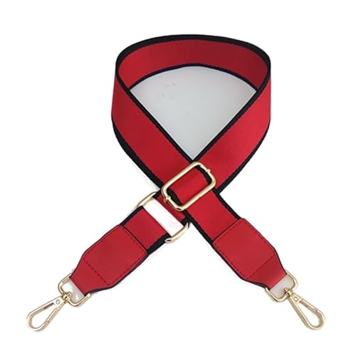 3.8cm Breiter Schultergurt Ersatzgürtel Schulterriemen Längenverstellbarer Taschengurt 80-130 cm Umhängegurt mit Karabiner in Farbe Gold für Damen und Herren,Mädchen DIY Zubehör für Tasche,Rot von PTNKUIIY