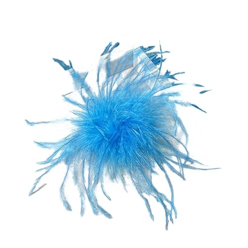 Federbrosche für Damen,Flauschige Straußenfeder Brosche Haarclip Braut Hochzeit Kopfschmuck Brosche Pin Haar Accessoire Fascinator Kopfbedeckung für Mädchen Frauen Geburtstag Hochzeit Party Strand von PTNKUIIY