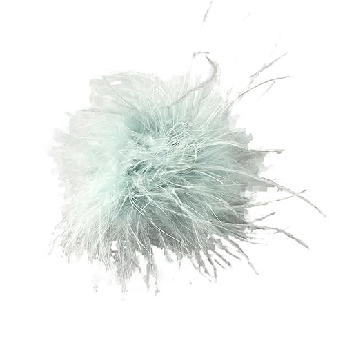 Federbrosche für Damen,Flauschige Straußenfeder Brosche Haarclip Braut Hochzeit Kopfschmuck Brosche Pin Haar Accessoire Fascinator Kopfbedeckung für Mädchen Frauen Geburtstag Hochzeit Party Strand von PTNKUIIY