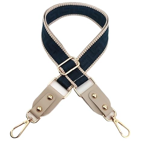 Taschengurt Stricken Muster Schulterriemen für Taschen,80-130cm Verstellbarer Schultergurt 3.8cm Breit Taschenriemen Damen Zubehör Tragegurt Taschenriemen für Taschen Handtaschen,Blau + Beige von PTNKUIIY