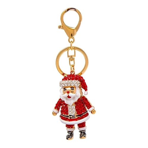 Weihnachtsmann Glänzend Strass Schlüsselanhänger Handtaschenanhänger Taschenanhänger Diamant Keychain Anhänger für Handtasche Schlüssel Rucksäcke Auto Deko Schlüsselhalter Handtasche Schlüsselring von PTNKUIIY