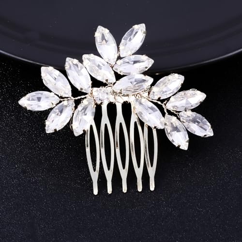 PTORIZNY Strass Kristall Haarkämme - Silber Braut Haarteil und Haarschmuck für Frauen PTORIZNY Strass Kristall Haarkämme - Silber Braut Haarteil und Haarschmuck für Frauen von PTORIZNY