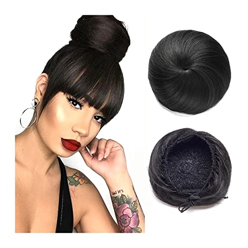 Messy Dutt Haarteil Kunstfaser-Haarverlängerung, Chignon, Donut, Haarknoten, Ballerina, synthetische Haarteile, elastisches Band, Dutt, Hochsteckfrisur, Haarteile for Frauen, Mädchen Highlight-Pferdes von PTTRNS