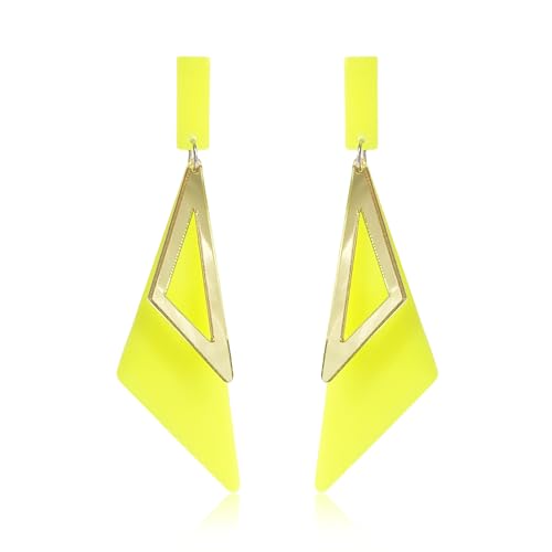 Neon-Ohrringe für Damen, 80er-/90er-Jahre, Acryl, baumelnde Ohrringe, Vintage, bunt, geometrische Dreieck-Ohrringe für 80er-Jahre-Kostüm, Party-Schmuck, one size, Acryl, Kein Edelstein Neon-Ohrringe für Damen, 80er-/90er-Jahre, Acryl, baumelnde Ohrringe, Vintage, bunt, geometrische Dreieck-Ohrringe für 80er-Jahre-Kostüm, Party-Schmuck, one size, Acryl, Kein Edelstein von PUBBCIA