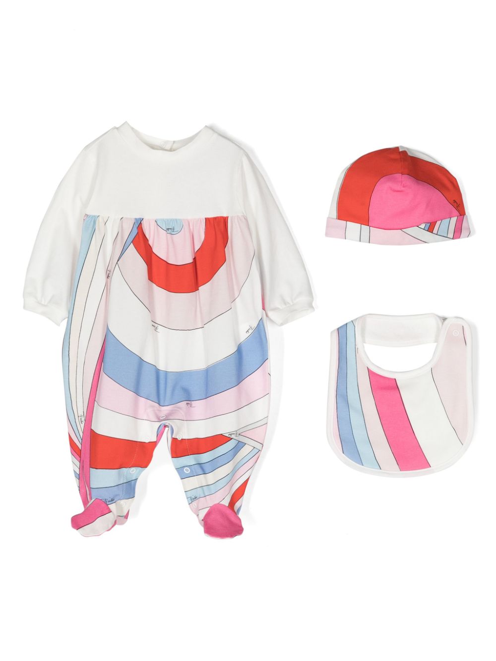 PUCCI Junior Gerüschter Pyjama mit Iride-Print - Weiß von PUCCI Junior