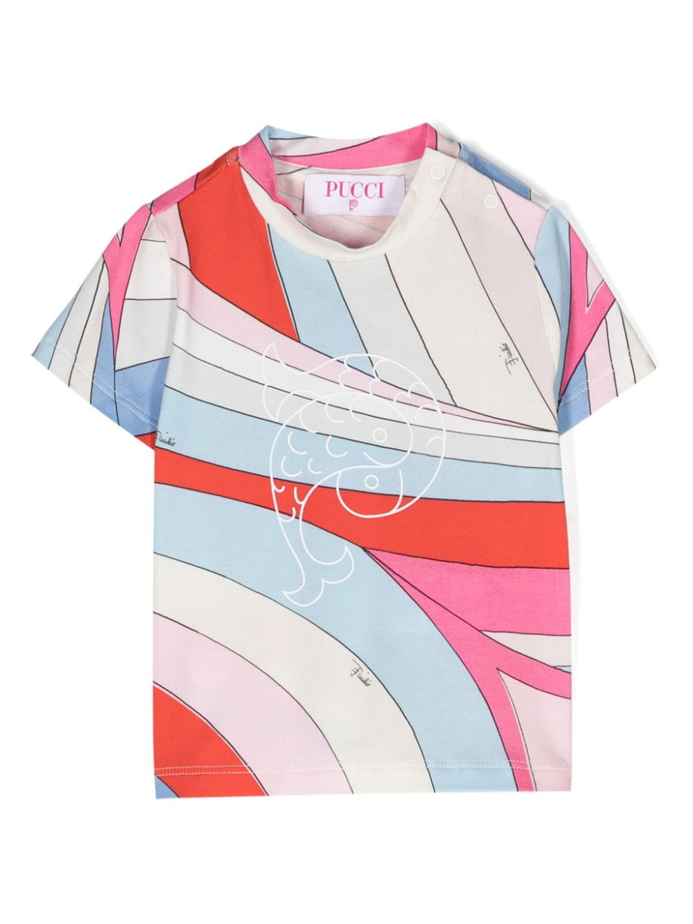 PUCCI Junior Jersey-T-Shirt mit Iride-Print - Weiß von PUCCI Junior