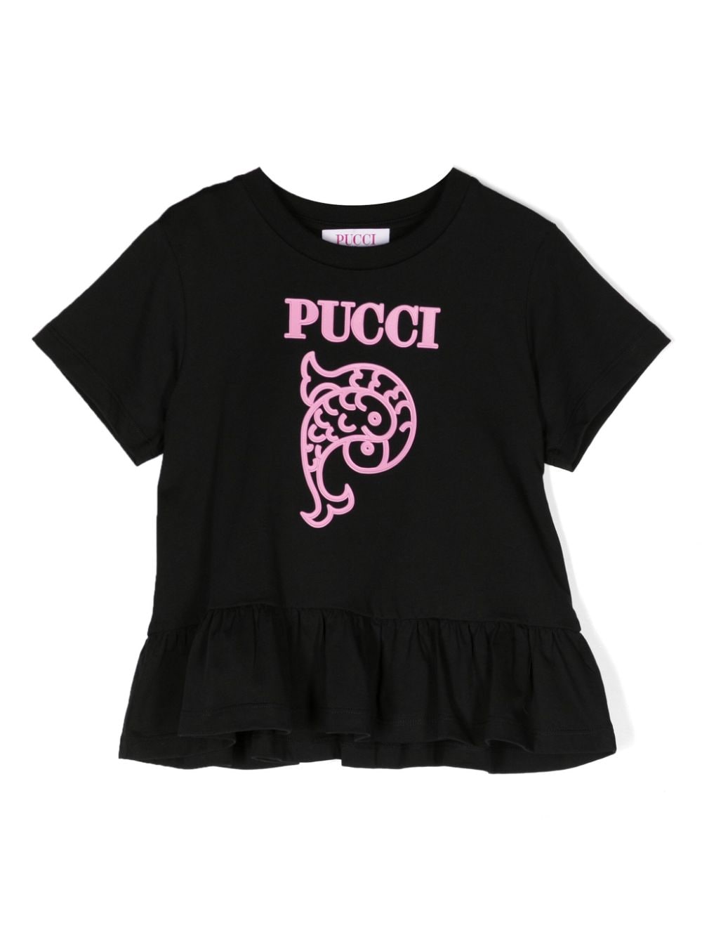 PUCCI Junior T-Shirt mit Logo-Applikation - Schwarz von PUCCI Junior