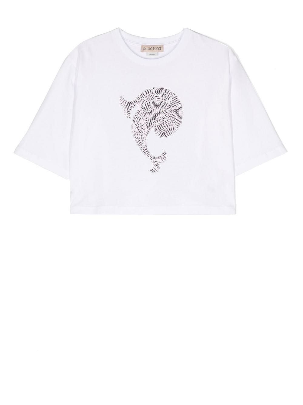 PUCCI Junior T-Shirt mit Schmucksteinen - Weiß von PUCCI Junior