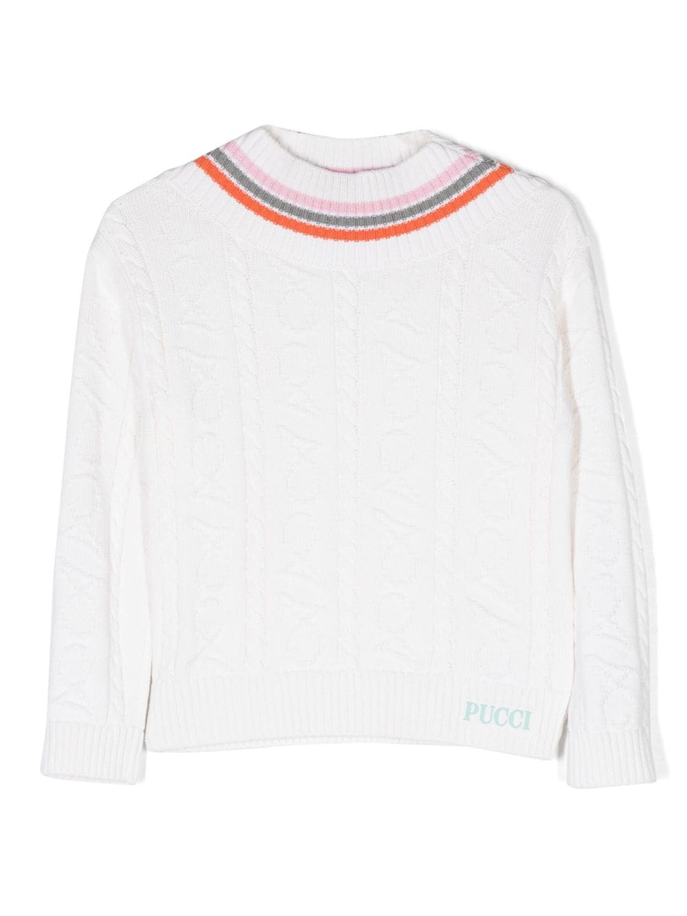 PUCCI Junior Pullover mit Zopfmuster - Weiß von PUCCI Junior