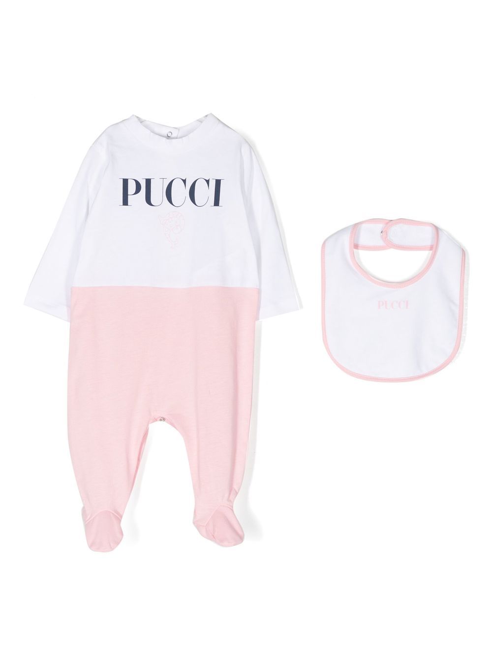 PUCCI Junior Set aus Strampler und Lätzchen mit Print - Weiß von PUCCI Junior