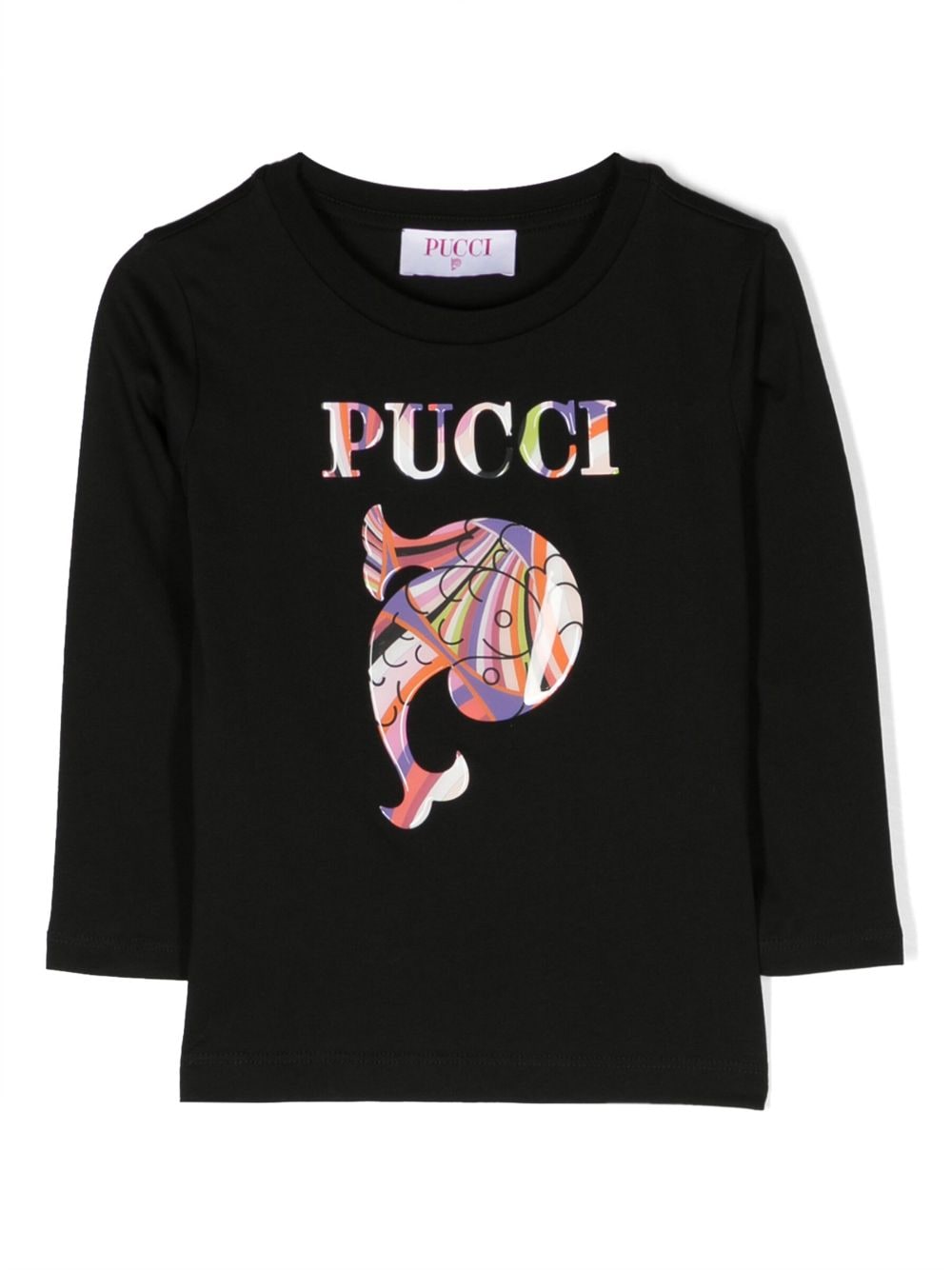 PUCCI Junior Langarmshirt mit Logo-Print - Schwarz von PUCCI Junior