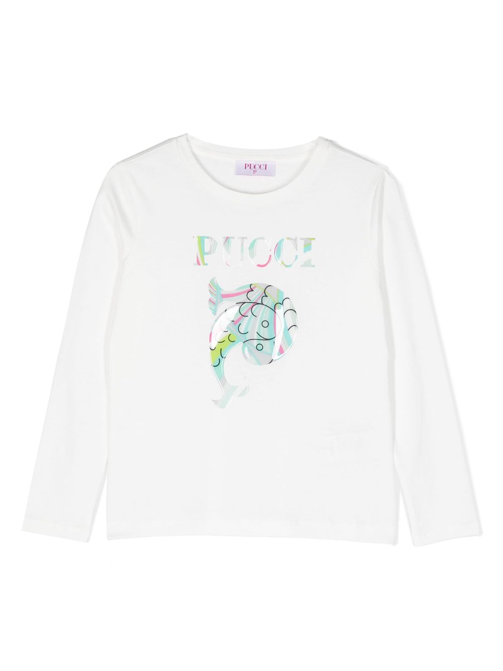 PUCCI Junior Langarmshirt mit Logo-Print - Weiß von PUCCI Junior