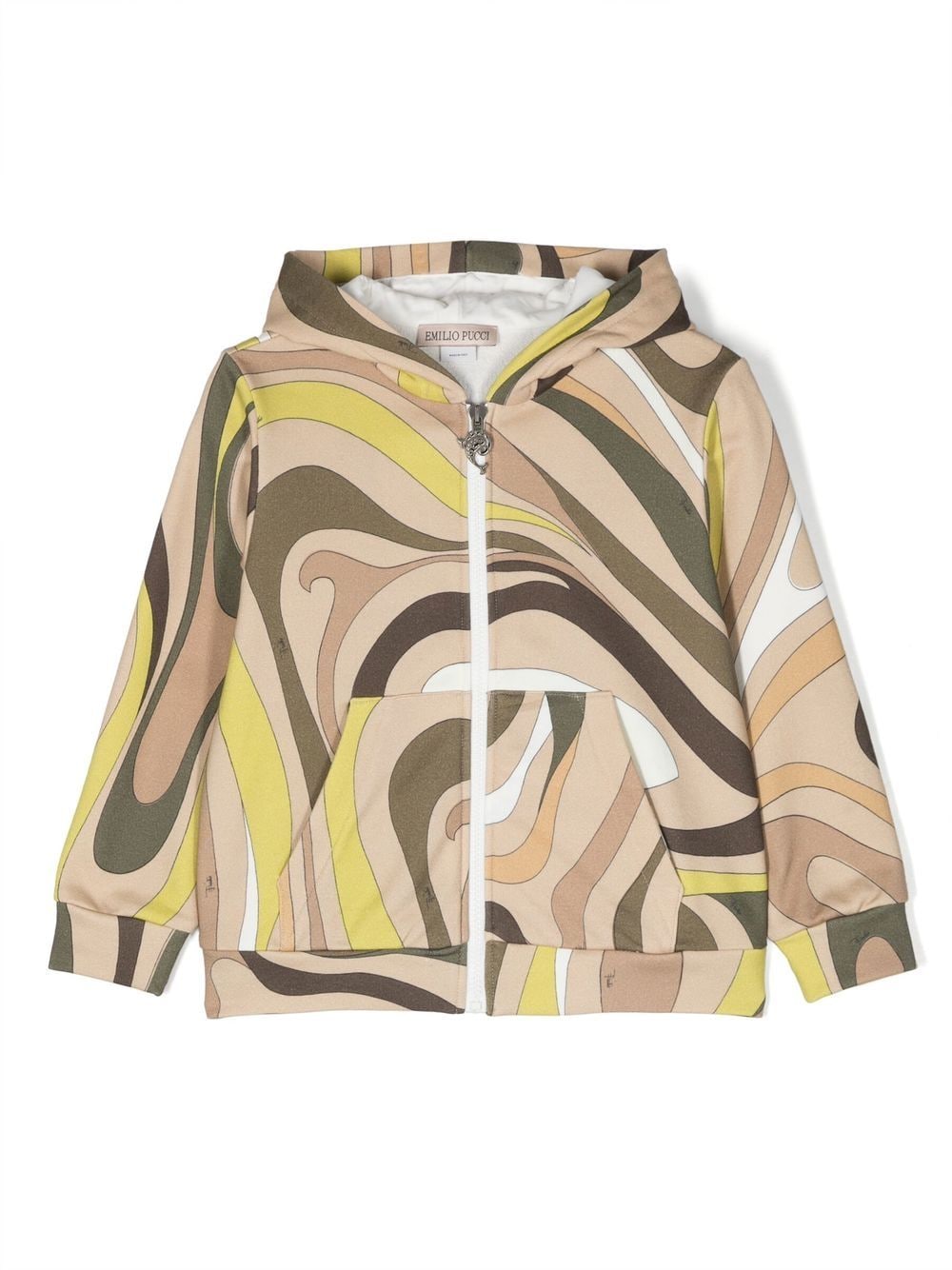 PUCCI Junior Kapuzenjacke mit Wellen-Print - Grün von PUCCI Junior