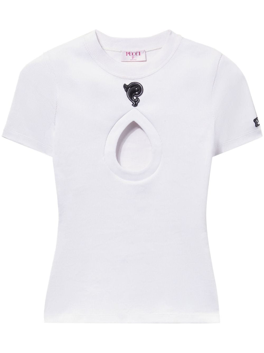 PUCCI T-Shirt mit Cut-Outs - Weiß von PUCCI