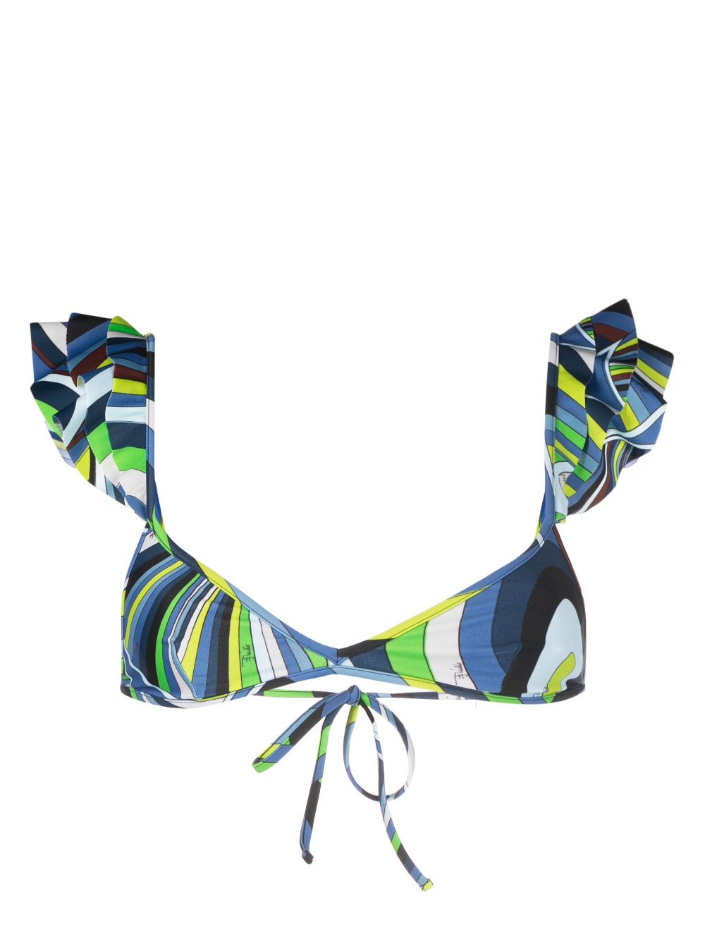 PUCCI Bikinioberteil mit Rüschen - Blau von PUCCI