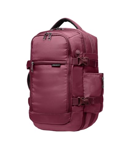 PUCCINI Easy Pack Handgepäck Rucksack 40x20x25 cm für Ryanair Reiserucksack Unter Sitzplatz Kabinentasche Flugzeug Reisetasche für Herren und Damen Multifunktionsrucksack 18L Weinrot von PUCCINI